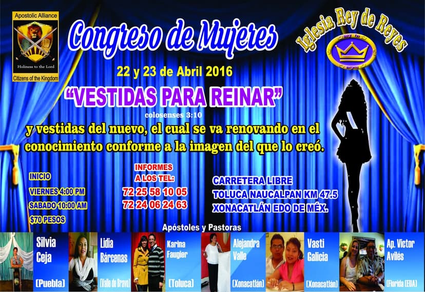 CONGRESO DE MUJERES VESTIDAS PARA REINAR IGLESIA REY DE REYES XONACATLAN