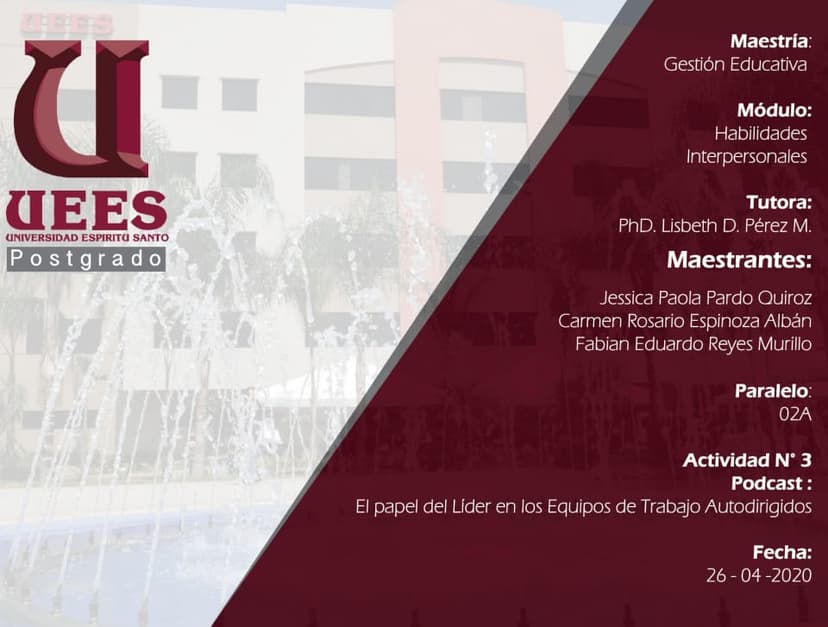 El papel del Líder en los Equipos de Trabajo Autodirigidos